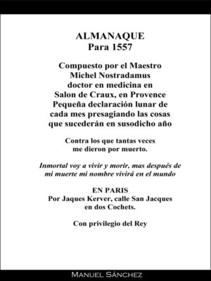 cover image of Almanaque para 1557﻿ de Nostradamus